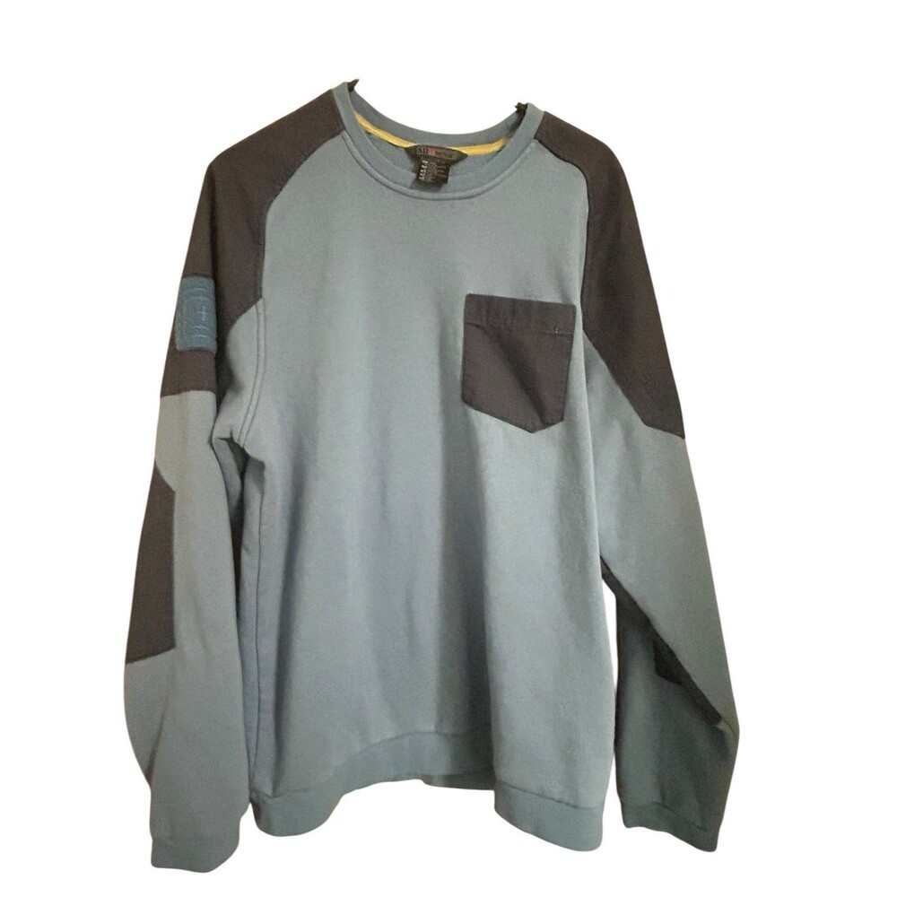 511 Tactical Long Sleeves Elbow Patchs Radar Fleece Crew Blue/Navy Size Large